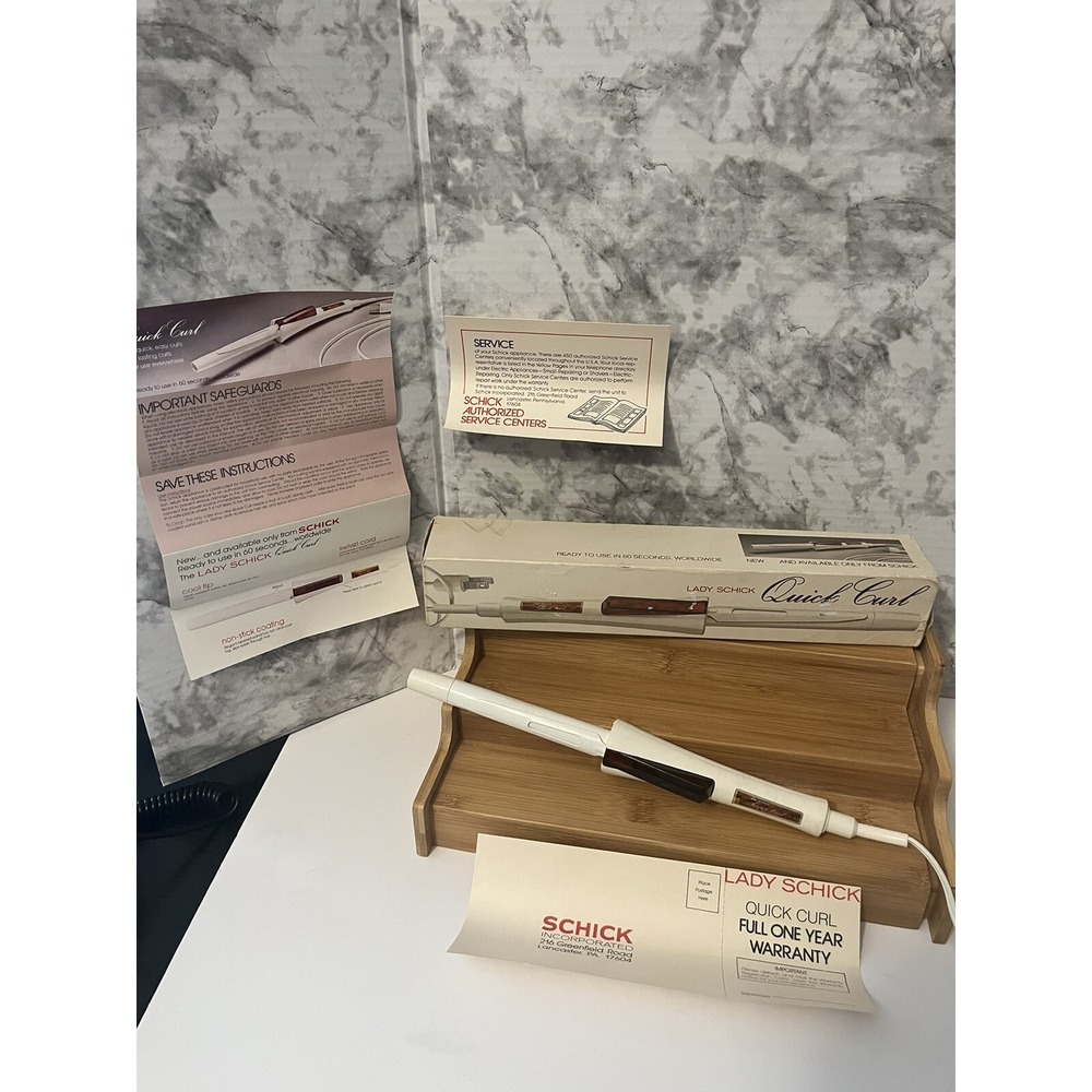 Vintage Lady Schick Quick Curl Hair Curling Iron Model CI-5 with Original Box